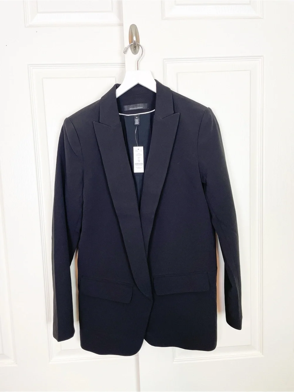 WHBM Black Relaxed Blazigan Open Front Blazer Jacket NWT Sz 10